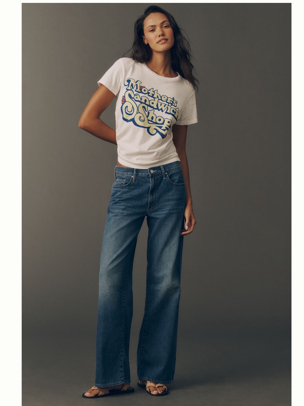 MOTHER Maven Skimp Mid-Rise Wide-Leg Jeans